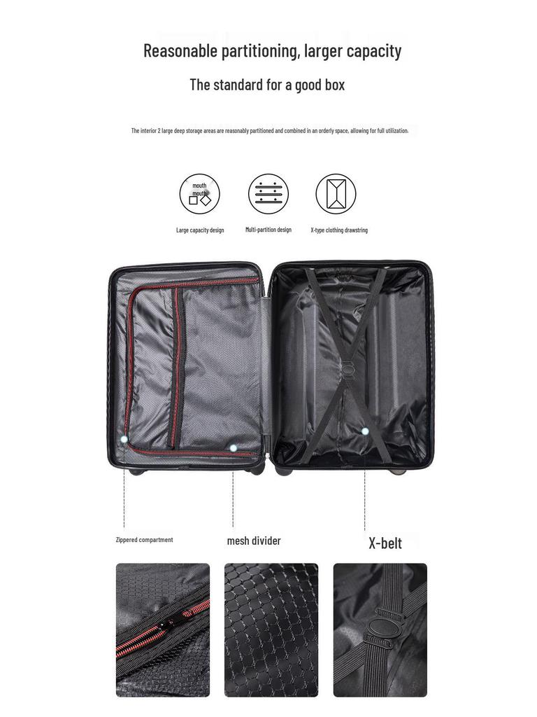 Durable Multifunctional Luggage with Cup Holder, Combination Lock, Rechargeable Features, and Large Capacity for Men and Women