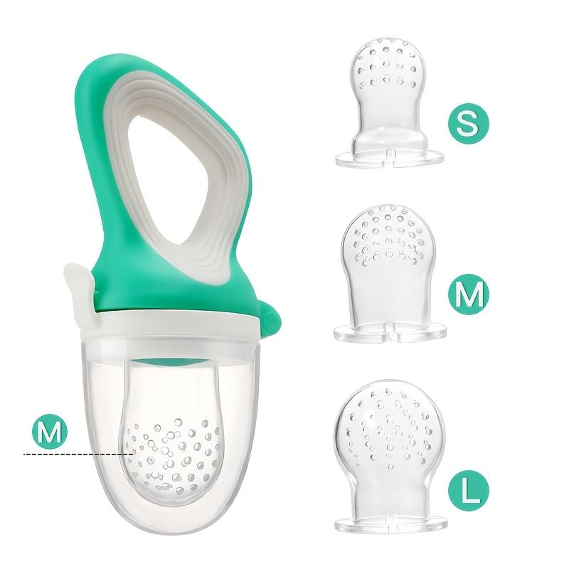5pcs Baby Mate Silicone Fruit Feeder Set with Easy To Grasp Handle Ring & 4 Interchangeable Mesh Pouches Bags - Infant Food Nutrition Feeder Pacifier