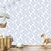 Wallpaper Flowers white, light gray and azure for the living room and bedroom 50x1000