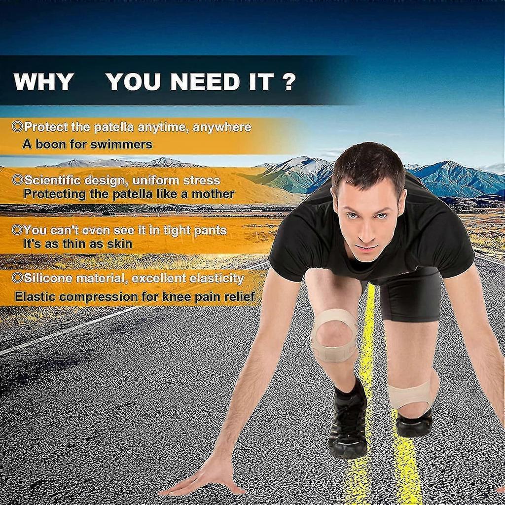 1 Pair Knee Brace, Silicone Ultra-thin Waterproof Knee Pads Knee Restraint