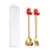 Christmas Cartoon Snowman Spoon & Fork Set - Cute Dessert Cutlery Gift