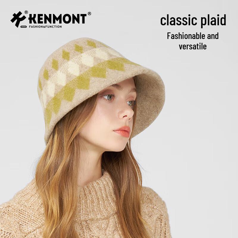 Женская складная теплая рыбацкая шапка Kenmont из овечьей шерсти 55-58cm