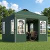 Folding Canopy 3x3 M Pop Up With UPF50+ 4 Detachable Sides Adjustable Height And Carrying Bag Green