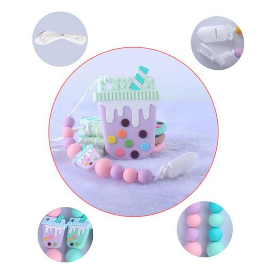 Jucărie de dentiție pentru suzetă cu mărgele din silicon de calitate alimentară pentru bebeluși