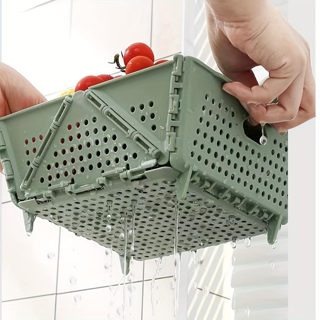 1 PCS Foldable Silicone Colander - Food Grade, Vegetable Fruit Drainer