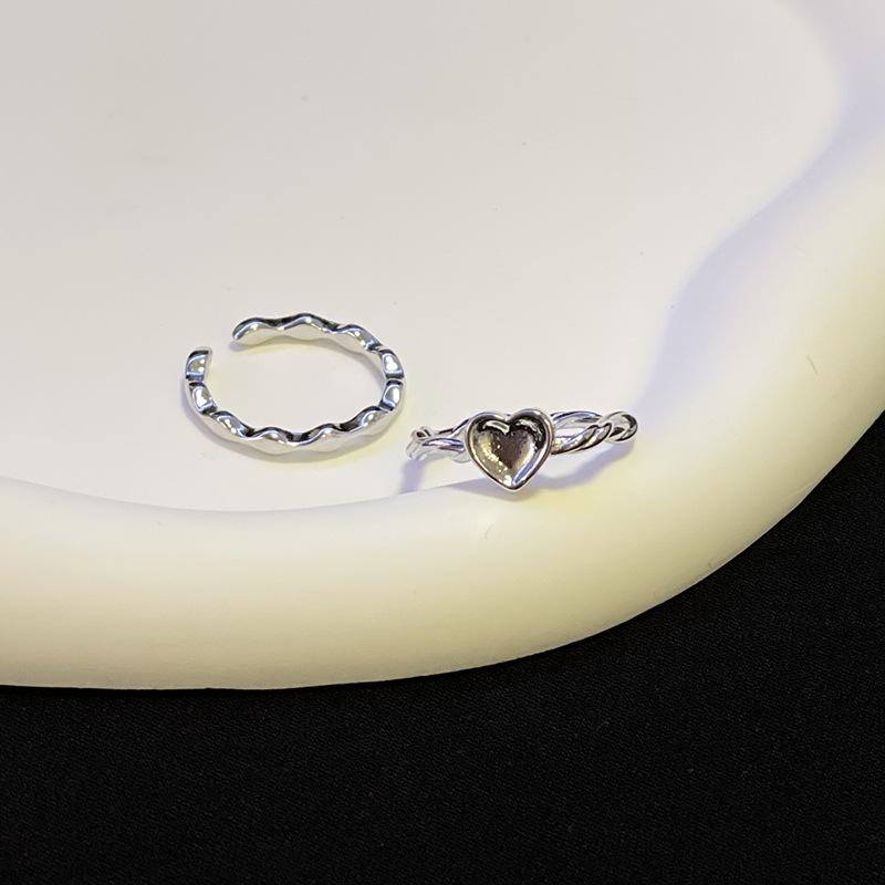 Simple Niche Design Sense Stacked Solid Love Ring Women'S Fashion Personality Index Finger Ring Adjustable Ring