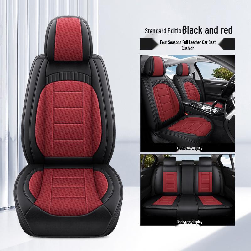 Universal Full Leather Car Seat Cushion, All-Season Coverage for SUV, Truck, Sedan PG42