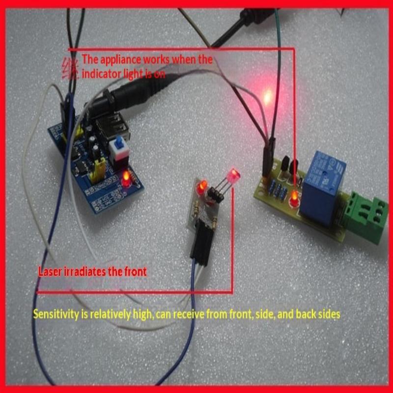 Laser Receiver Sensor Module Non-Modulator Tube Adjustable Sensitivity Relay Switch for Stage Lighting Laser Trigger System