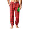 Men's Christmas Printed Thermal Pajama Pants for Fall Winter