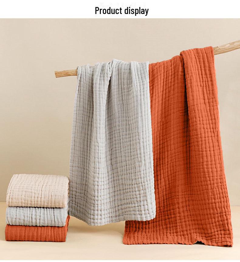 Soft 6-Layer Gauze Cotton Baby Blanket - Skin-Friendly, Solid Color, A-Type for Newborns
