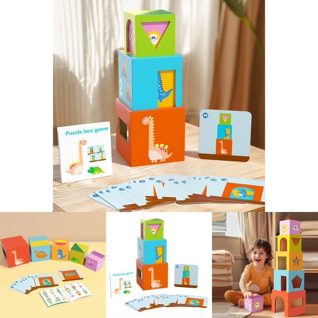 Educational Wooden Stacking Blocks Toy For Toddlers With Shape Recognition And Cognitive Development