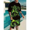 Móda Nový Pánský oblek větší velikosti Cross Jesus Oblek s potiskem Léto Cool Prodyšný Krátký rukáv Šortky se stahovací šňůrkou Šortky Faith Oblečení