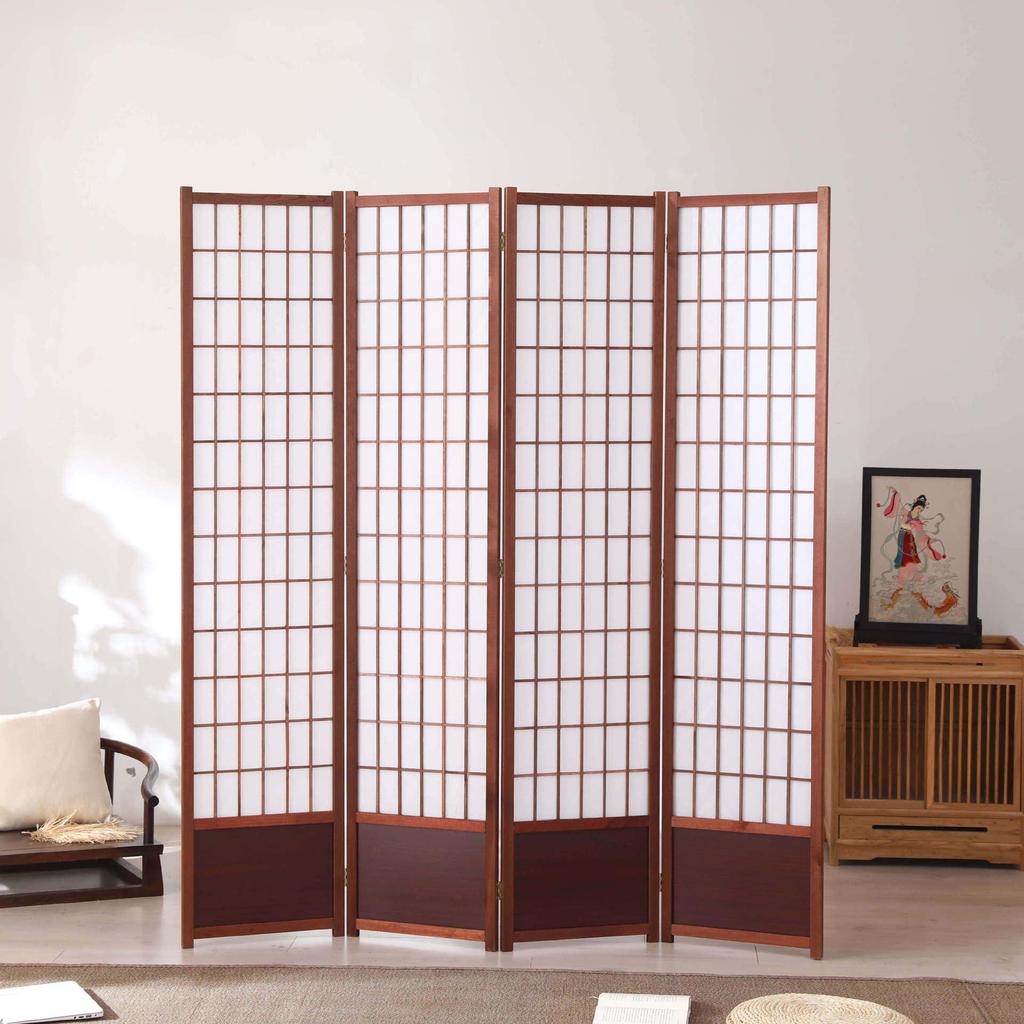 2026 Modern Chinese Solid Wood Lattice Screen: Movable Partition for Living Room, Hallway, or Hotel