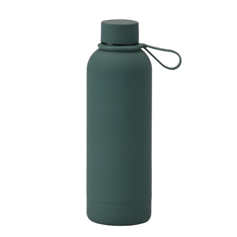 500 ml Edelstahl-Thermoskanne mit kleiner Öffnung, tragbare Outdoor-Sport-Wasserflasche mit Silikongriff, Kaffeetasse