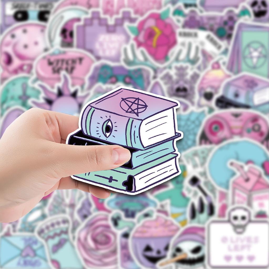 50 Pieces of Pastel Gothic Style Graffiti Stickers Suitcase Car Notebook Water Cup Waterproof Decorative Stickers