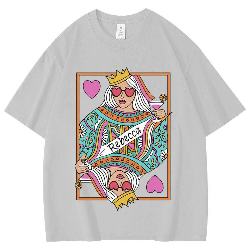 

Limited Playing Cards Queen Funny Graphic T Shirt Unisex Fashion Y2k Aesthetic T-shirt Summer High Quality Cotton Breathable Top S