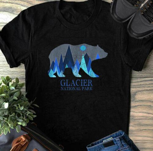 Retro Glacier Grizzly Bear Glacier National Park T-Shirt Unisex T-Shirt S