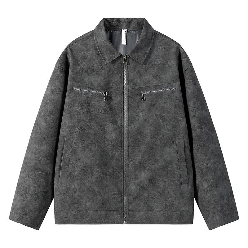 Coat Couple American Retro Short Jacket Men's Autumn Trend Brand Premium Leather Jacket