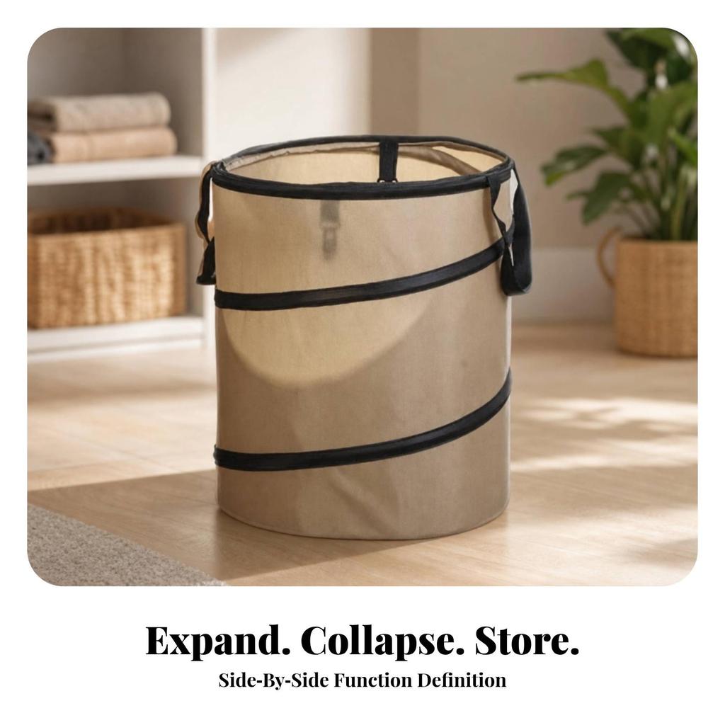 Foldable Trash Bin Portable Can with Handles Convenient for Picnics