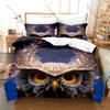 Cool Owl Minimalist Wildlife Nocturnal Bird Vintage Cartoon Animal Art HD Print Bedding Set Duvet Cover + 2 Pillowcases Animal