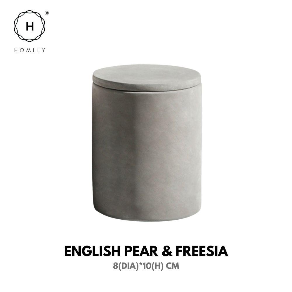 Homlly Apothecary Scented Soy Candles Wood Wick Concrete Holder