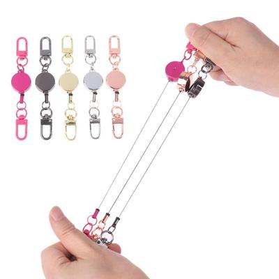 Elastic Metal Badge Holder Metal Retractable Key Ring Fashion ID Card Badge Holder  Business