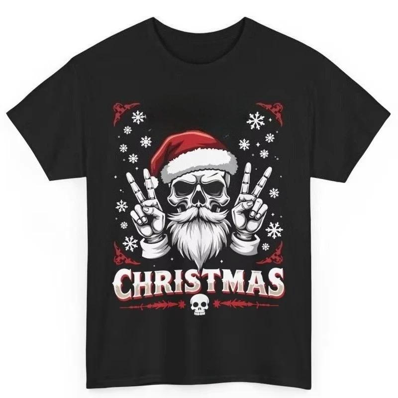 Heavy Christmas Metal Music Fan T Shirt Skull Santa Rock And Roll S