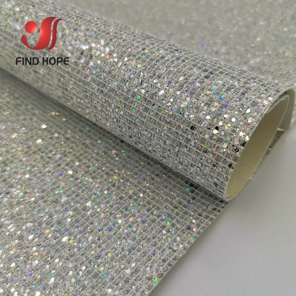 

Crystal Plaid Glitter Solid Color Faux Synthetic PU Leather Fabric DIY Sewing Handmade Bow Bag Craft Decor Material Sheets A5 20cm x 15cm срібний
