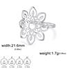 Fil de Vent Lotus Couronne Bague Bohème en Acier Titane pour Femme Cadeau de Mariage