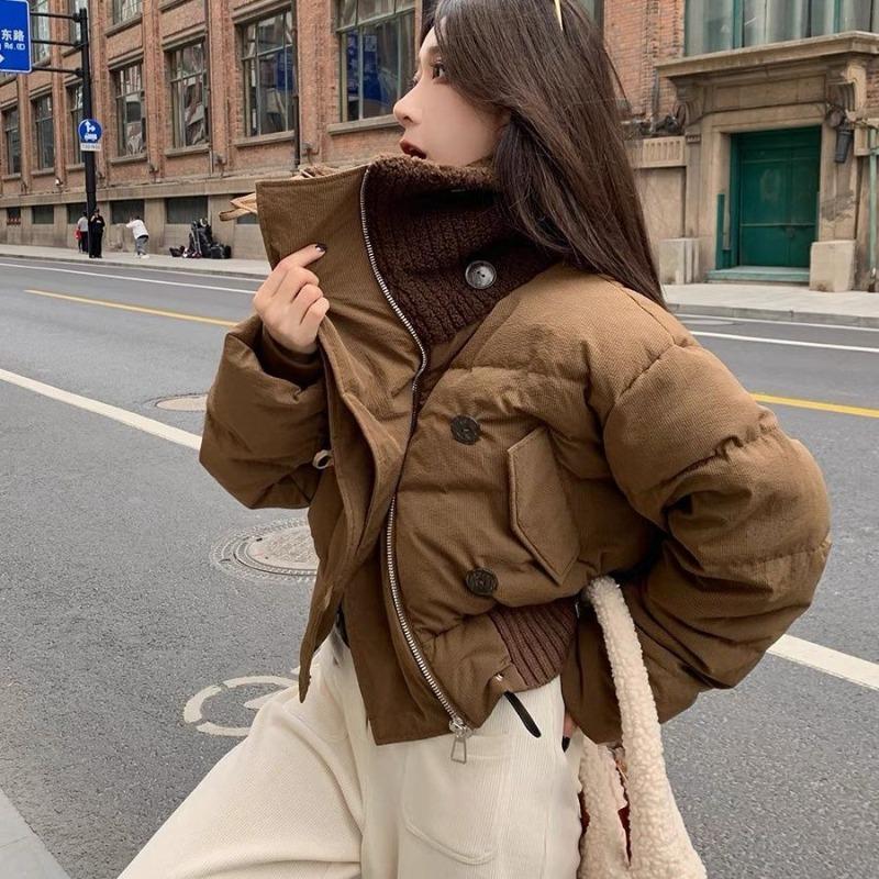 

New cotton-padded clothes women s winter short loose design cotton-padded clothes small cotton-padded jackets student jackets L хаки