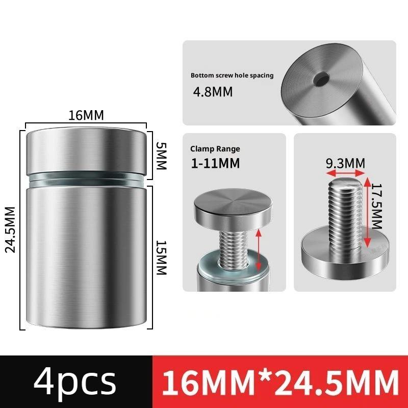 2/4PCS 16/19/25/40mm Glass Fasteners Stainless Steel Acrylic Advertisement Standoffs Pin Nails Billboard Fixing Screws Hardware