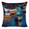 New Linen Pillow Cover Oil Painting Landscape Office Lumbar Pillow Cover Home Sofa Pillow Home Pillow