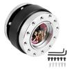Qiilu Steering Boss Quick Release Steering Wheel, Aluminum Alloy, Universal for Racing Cars (Black)