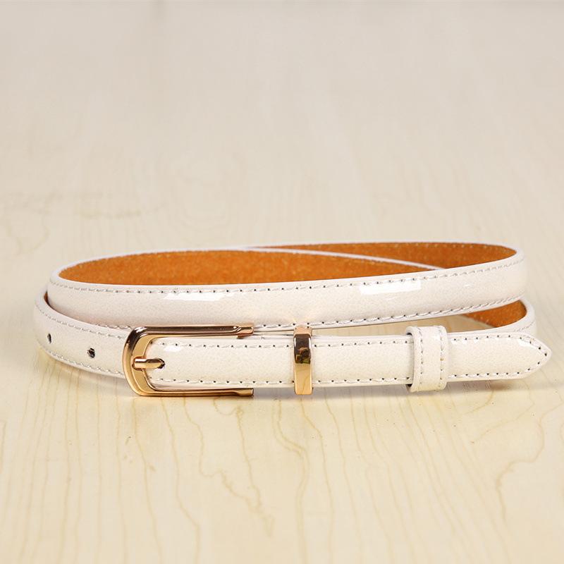 Тонкий Женский Ремень Женский Ремень с Булавкой Конфетного Цвета Тонкий Ремень Декоративный Повседневный Ремень белый