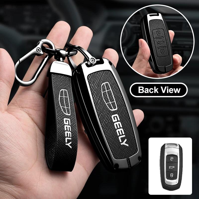 Leather Car Remote Key Case Cover for Geely for Geely Coolray X6 X7 EX7 Emgrand Global Hawk GX7 Kulrey GT GC9 Atlas Boyue NL3