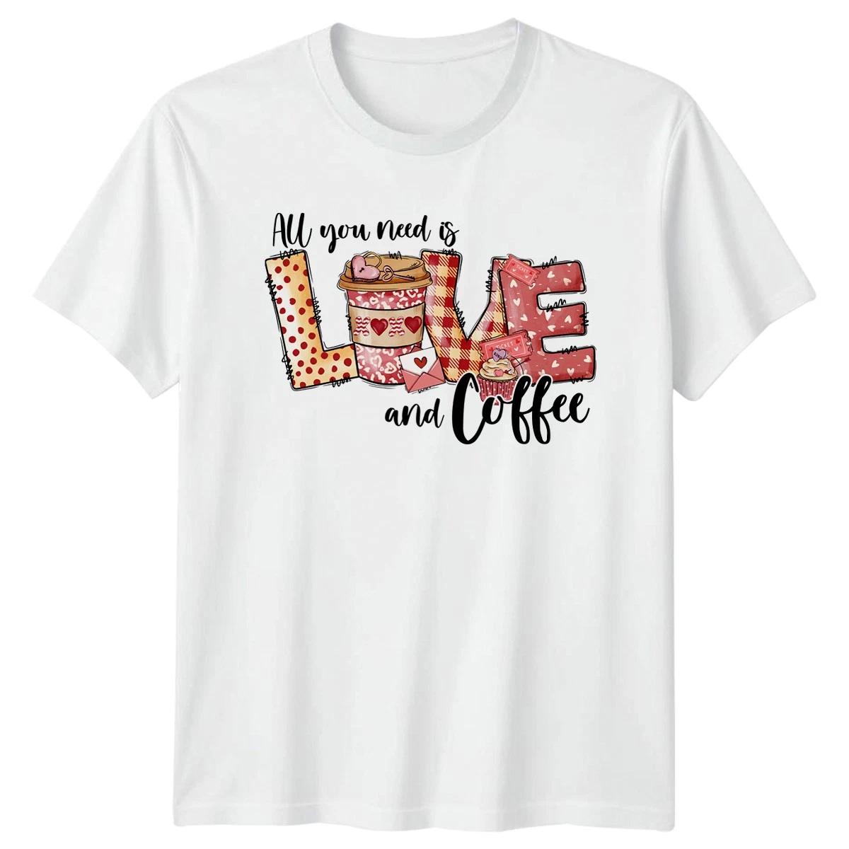 Love Coffee Graphic Tee Womens T-Shirt Mens Top XS