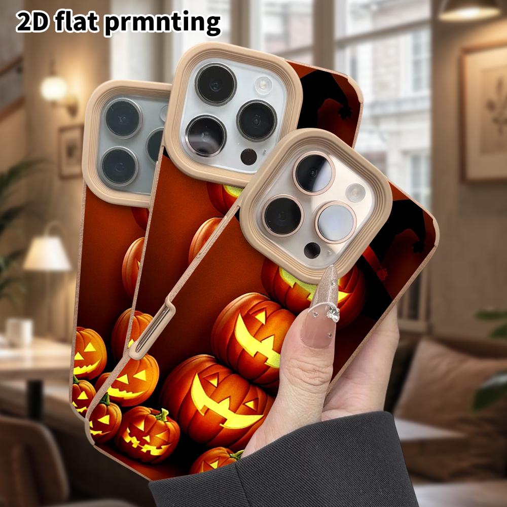 Phone Case: Lambskin 2D Flat Samsung Galaxy A34 A35 M05 M06 S20 S22 S21 FE Plus 5G Protective Case, Warm Orange Tone, Christmas and Halloween Gift