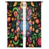 Mexican Festival Pattern Texture Bedroom Transparent Sheer Curtains Holiday Decoration Window Voile Tulle Curtain