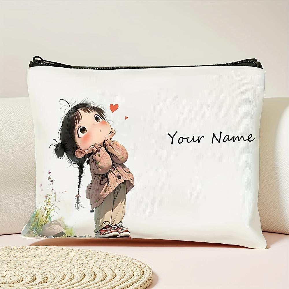 Chic Custom Unique Vintage Cute Floral Makeup Bags for Girls Cosmetic Pouch Toiletry Bag Pencil Case Travel Storage