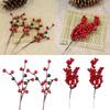 NEW Christmas Tree Decoration Home Bubble Artificial Pine Cone Red Berry Bouquet Flower Branch