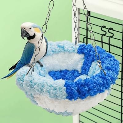 Pet Accessories Warm Bird Hanging Hammock Thicken Bite Resistant Bird Swing Comfortable Soft Parrot Cotton Nest Autumn Winter