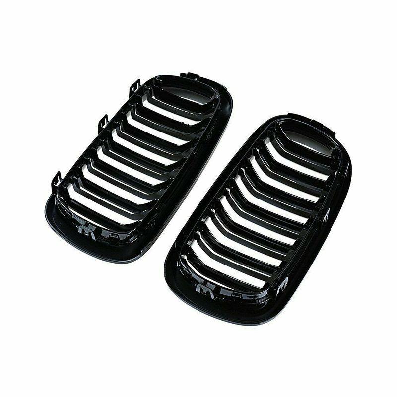 Gloss Black Car Grille Grill Front Kidney 2 Line Double Slat For BMW X5 F15 X6 F16 X5M F85 X6M F86 2014-2018 Car Accessories