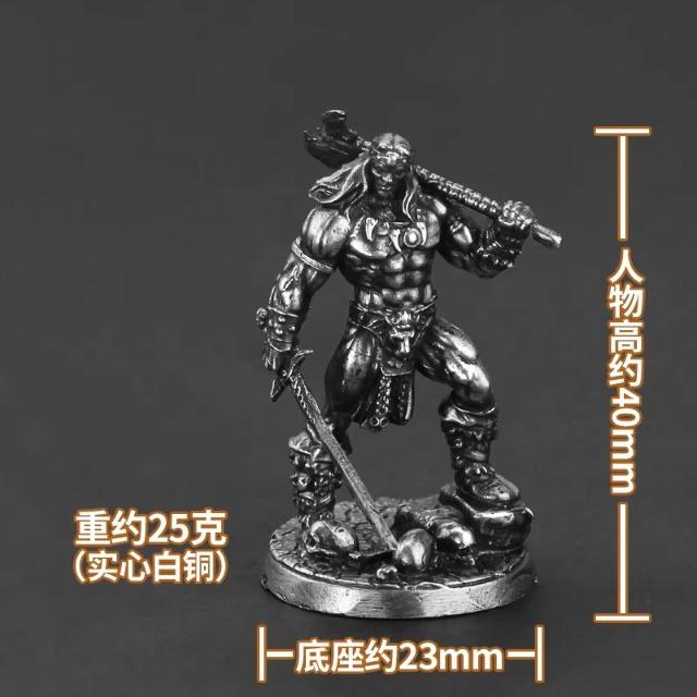 White Brass Viking Warrior Miniature Model Metal Ancient Soldier Figure Board Game Piece Desktop Decor Ornament Toy