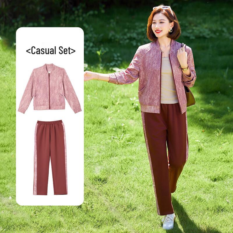 

Women s Casual Long-Sleeve Top & High-Waist Pants Set 5XL