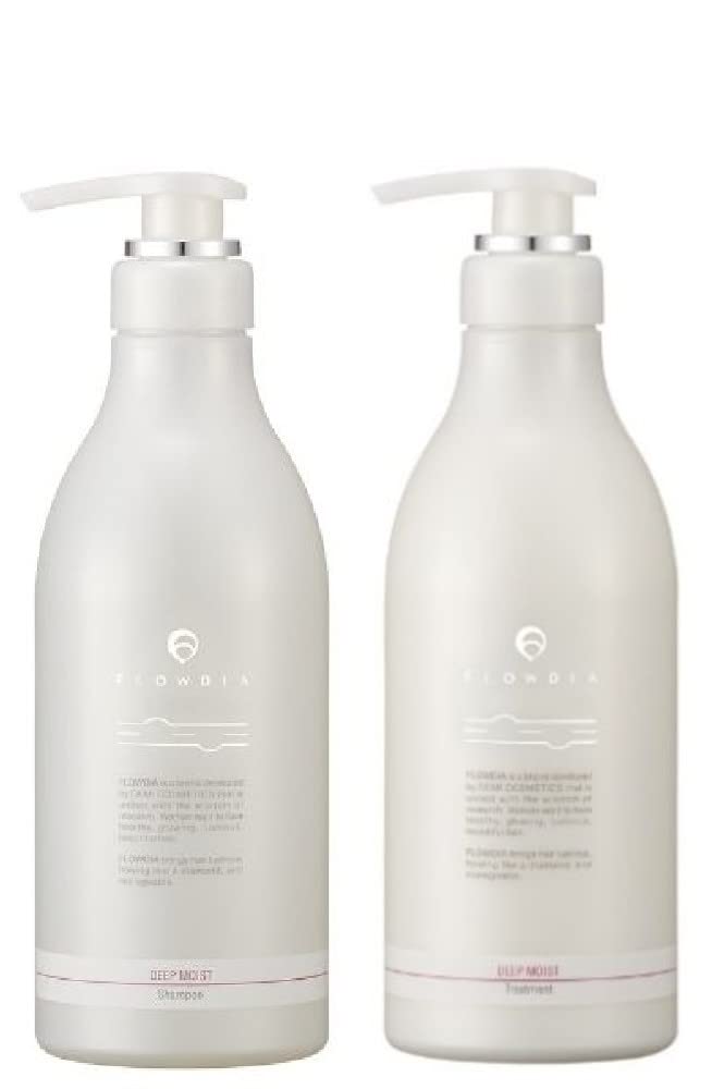 Demi Cosmetics Flowdia Deep Moist Shampoo 550ml Treatment 550g Set [Set] &