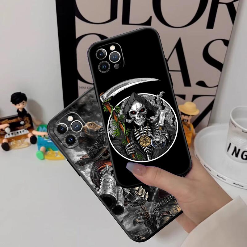 Grim Reaper Skull Phone Case for Samsung Galaxy A11 A12 A13 A15 A52S A53 A55 A56 A70 A71 A72 A73 F06 F16 F56 S10 Plus S10e