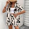 1116 European and American Summer 1D Printing Suit, Loose Shirt and Shorts Two-piece Fashion Casual Women's Clothing