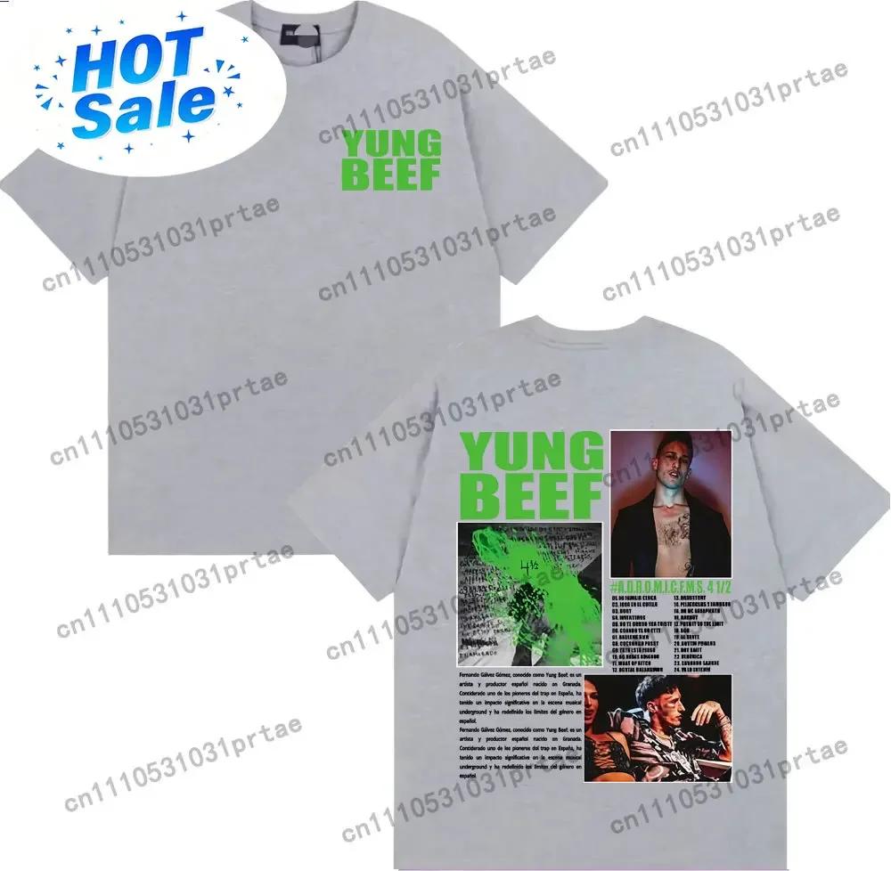 Rapper Yung Beef Album Tour Graphic T Shirt Unisexs Harajuku Vintage High Street Tshirts Cotton Casual Short Sleeve Tshirt Black
