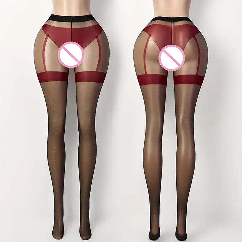 Sexy Open Crotch Pantyhose Women Sexy Lace Transparent Hollow Thin Stockings