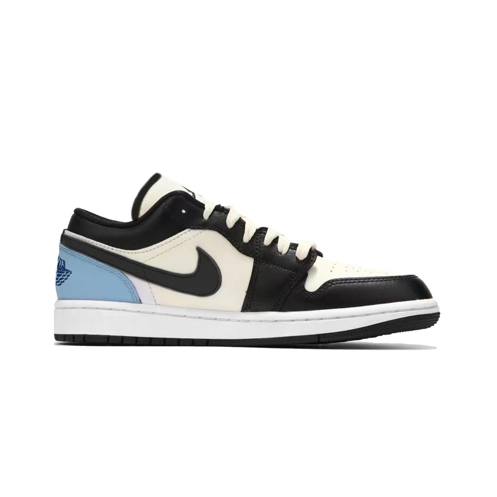 Jordan Air Jordan 1 Low Lightning Panda Cushioning Low top Vintage Basketball Shoes Men's Black White Blue 553558-132(Team1142-)